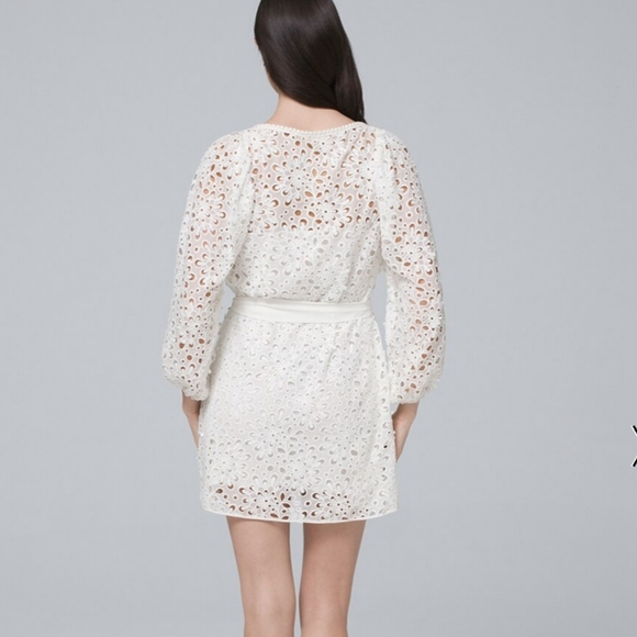 NWT MONIQUE LHUILLIER White Lace Blouson Dress - Picture 2 of 10